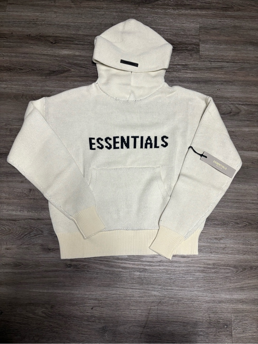 Ss21 fear of god essentials Creme knit hoodie